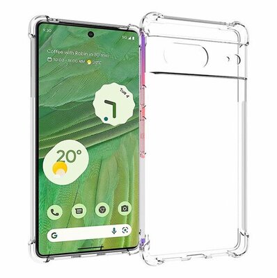 Szilikon telefonvédő (közepesen ütésálló, légpárnás sarok) ÁTLÁTSZÓ Google Pixel 7