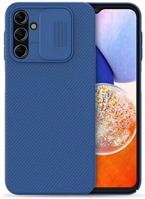 NILLKIN CAMSHIELD műanyag telefonvédő (szilikon keret, közepesen ütésálló, kamera védelem, csíkos) SÖTÉTKÉK Samsung Galaxy A14 4G (SM-A145) Samsung Galaxy A14 5G (SM-A146)