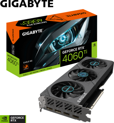 Gigabyte GeForce RTX 4060Ti 8GB GDDR6 Eagle 8G 2xHDMI 2xDP - GV-N406TEAGLE-8GD