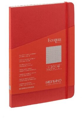 Fabriano Ecoqua Plus A5 80 lapos piros pontozott notesz