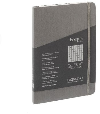 Fabriano Ecoqua Plus A5 80 lapos antracit kockás notesz