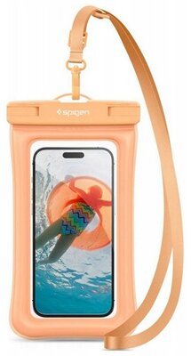 SPIGEN A610 vízhatlan / vízálló tok, AQUA (IPX8, nyakba akasztható, légbuborékos vizen lebegő, 6.9" méret) NARANCSSÁRGA