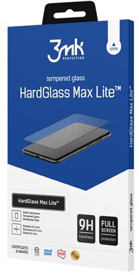 3MK HARD GLASS MAX LITE képernyővédő üveg (3D full cover, íves, ujjlenyomat mentes, karcálló, 0.3mm, 9H) FEKETE Samsung Galaxy Xcover 6 Pro (SM-G736)