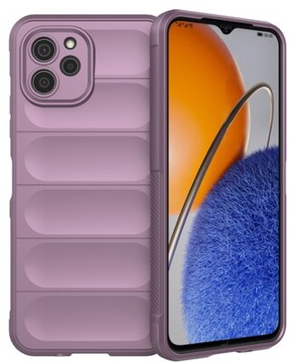 Szilikon telefonvédő (közepesen ütésálló, kamera védelem, 3D minta) LILA - Huawei Nova Y61