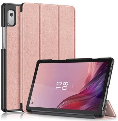 Tok álló, bőr hatású (aktív FLIP, oldalra nyíló, TRIFOLD asztali tartó funkció) ROZÉARANY Lenovo Tab M9 (TB310F) WIFILenovo Tab M9 (TB310X) LTE