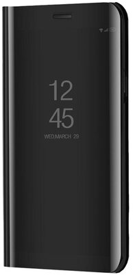 Tok álló (aktív FLIP, oldalra nyíló, asztali tartó funkció, tükrös felület, Mirror View Case) FEKETE - Samsung Galaxy A14 4G (SM-A145)/ Samsung Galaxy A14 5G (SM-A146)