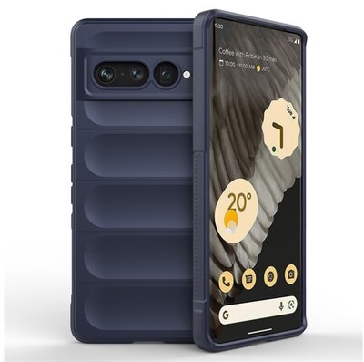 Szilikon telefonvédő (közepesen ütésálló, kamera védelem, 3D minta) SÖTÉTKÉK - Google Pixel 7 Pro