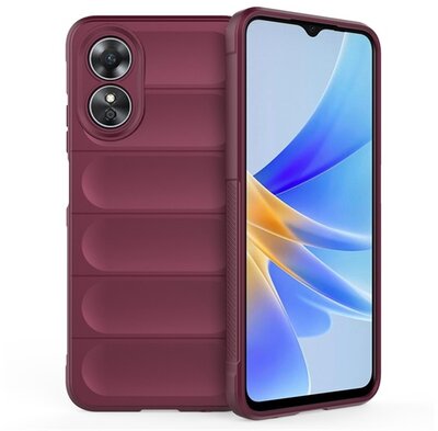 Szilikon telefonvédő (közepesen ütésálló, kamera védelem, 3D minta) BORDÓ - Oppo A17