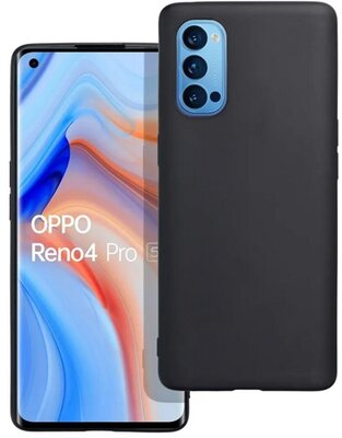 Szilikon telefonvédő (matt) FEKETE - Oppo Reno 4 Pro 5G