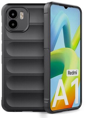 Szilikon telefonvédő (közepesen ütésálló, kamera védelem, 3D minta) FEKETE - Xiaomi Redmi A1 / Xiaomi Redmi A2