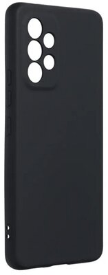 Szilikon telefonvédő (matt, mikrofiber plüss karcolásmentesítő belső, prémium) FEKETE - Samsung Galaxy A53