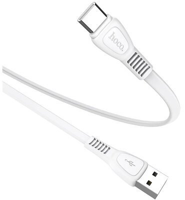 HOCO X40 adatkábel és töltő (USB - Type-C, 100cm, törésgátló, lapos kábel) FEHÉR