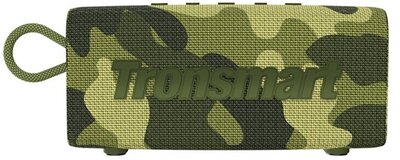 TRONSMART TRIP bluetooth hordozható hangszóró (v5.3, 10W teljesítmény, Type-C csatlakozó, IPX7 vízálló, terepminta) ZÖLD