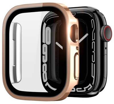 DUX DUCIS HAMO műanyag keret (BUMPER, közepesen ütésálló, fém hatás) RÓZSASZÍN - Apple Watch Series 6 44mm