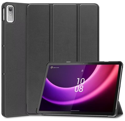 Tok álló, bőr hatású (aktív FLIP, oldalra nyíló, TRIFOLD asztali tartó funkció) FEKETE Lenovo Tab P11 Gen2 (TB350)