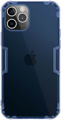 NILLKIN NATURE szilikon telefonvédő (közepesen ütésálló, légpárnás sarok, 0.6 mm, ultravékony) SÖTÉTKÉK - Apple iPhone 12 Pro Max