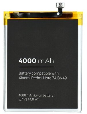 Akku 4000 mAh LI-ION (belső akku, beépítése szakértelmet igényel, BN49 kompatibilis) Xiaomi Redmi 7A