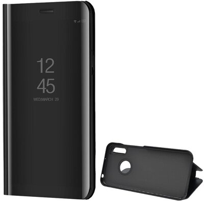 Tok álló (aktív FLIP, oldalra nyíló, asztali tartó funkció, tükrös felület, Mirror View Case) FEKETE Huawei Y6p