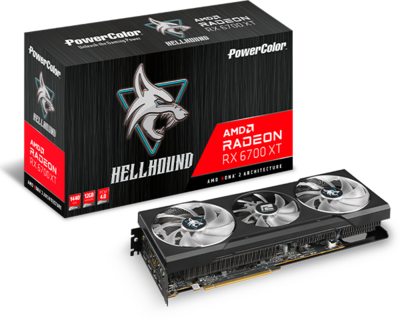 PowerColor AMD Radeon RX 6700XT 12GB GDDR6 Hellhound HDMI 3x DP - AXRX 6700XT 12GBD6-3DHL