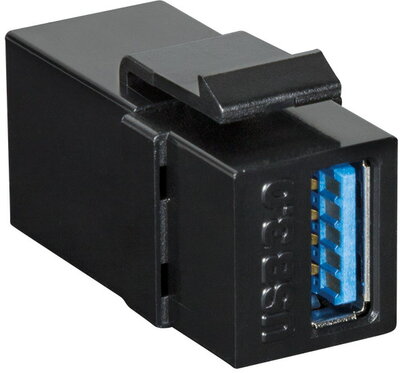 Logilink USB 3.0 keystone csatlakozó, A/F-USB-A/F, fekete