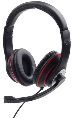 Gembird MHS-03-BKRD fejhallgató headset fekete-piros