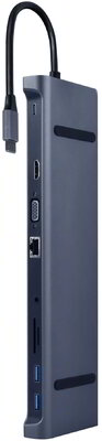 Gembird A-CM-COMBO10-01 10-port 87W USB-C dokkoló szürke