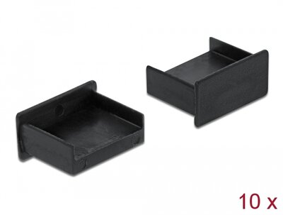 Delock Porvédő USB-A típusú kimenethez fogantyú nélkül 10 darab fekete