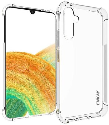 ENKAY szilikon telefonvédő (közepesen ütésálló, légpárnás sarok) ÁTLÁTSZÓ - Samsung Galaxy A34 5G (SM-A346)