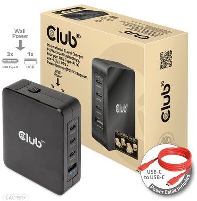 Club3D USB-C Power Adapter 140W - Hálózati töltő