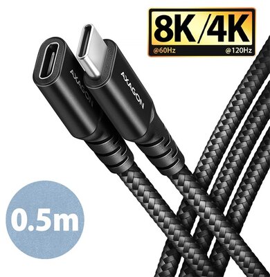 Axagon BUCM32-CF05AB 0,5m USB C fekete hosszabbító kábel