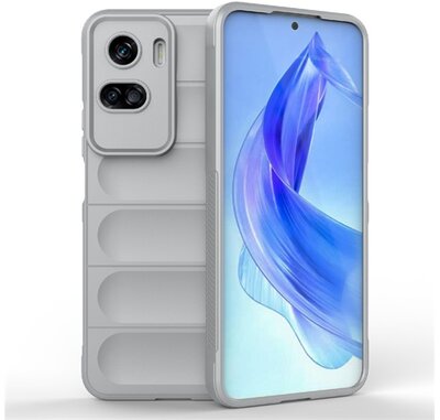 Szilikon telefonvédő (közepesen ütésálló, kamera védelem, 3D minta) VILÁGOSSZÜRKE - Honor 90 Lite 5G