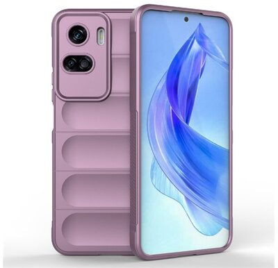 Szilikon telefonvédő (közepesen ütésálló, kamera védelem, 3D minta) LILA - Honor 90 Lite 5G