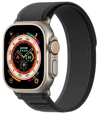 DUX DUCIS YJ pótszíj (egyedi méret, textil, állítható) FEKETE / SZÜRKE - Apple Watch Series 1 42mm,Apple Watch Series 2 42mm,Apple Watch Series 3 42mm,Apple Watch Series 4 44mm,Apple Watch Series 5 44mm,Apple Watch Series 6 44mm,Apple Watch Series 7 45mm,