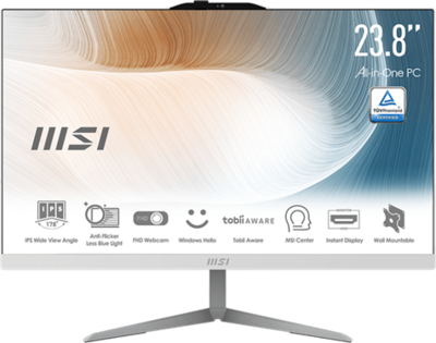 MSI Business AIO Modern AM242 12M-459EU, 23,8" FHD, i3-1215U, 8GB, 256GB M.2 + 1TB HDD, INT, Win11H, White