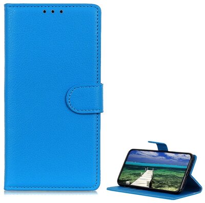 Tok álló, bőr hatású (FLIP, oldalra nyíló, asztali tartó funkció, prémium) VILÁGOSKÉK - Sony Xperia 1 V (XQ-DQ72)