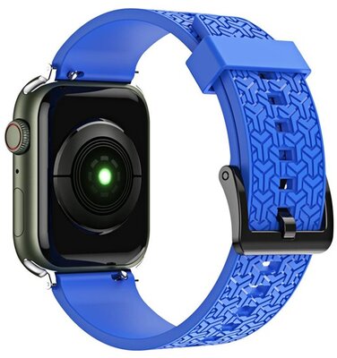 Pótszíj (egyedi méret, szilikon, állítható, 3D minta) SÖTÉTKÉK - Apple Watch Series 1 38mm,Apple Watch Series 2 38mm,Apple Watch Series 3 38mm,Apple Watch Series 4 40mm,Apple Watch Series 5 40mm,Apple Watch Series 6 40mm,Apple Watch Series 7 41mm,Apple Wa