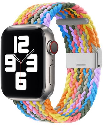 Pótszíj (egyedi méret, textil, állítható, szivárvány minta) SÁRGA - Apple Watch Series 1 42mm,Apple Watch Series 2 42mm,Apple Watch Series 3 42mm,Apple Watch Series 4 44mm,Apple Watch Series 5 44mm,Apple Watch Series 6 44mm,Apple Watch Series 7 45mm,Apple