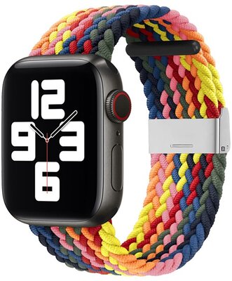 Pótszíj (egyedi méret, textil, állítható, szivárvány minta) KÉK - Apple Watch Series 1 42mm,Apple Watch Series 2 42mm,Apple Watch Series 3 42mm,Apple Watch Series 4 44mm,Apple Watch Series 5 44mm,Apple Watch Series 6 44mm,Apple Watch Series 7 45mm,Apple W