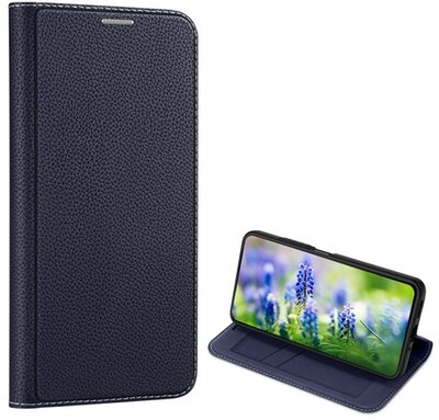 DUX DUCIS SKIN X2 tok álló, bőr hatású (FLIP, közepesen ütésálló, oldalra nyíló, asztali tartó, prémium) SÖTÉTKÉK - Xiaomi Poco X5 5G,Xiaomi Redmi Note 12 5G