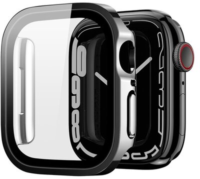 DUX DUCIS HAMO műanyag keret (BUMPER, közepesen ütésálló, fém hatás) FEKETE - Apple Watch Series 6 44mm