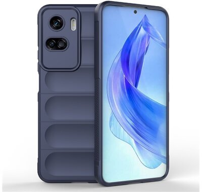 Szilikon telefonvédő (közepesen ütésálló, kamera védelem, 3D minta) SÖTÉTKÉK - Honor 90 Lite 5G