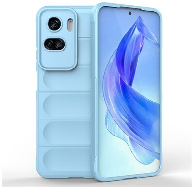 Szilikon telefonvédő (közepesen ütésálló, kamera védelem, 3D minta) VILÁGOSKÉK - Honor 90 Lite 5G