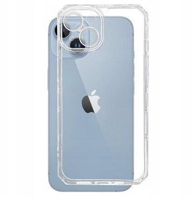 Szilikon telefonvédő (közepesen ütésálló, légpárnás keret) ÁTLÁTSZÓ - Apple iPhone 15