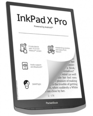 POCKETBOOK e-Reader PB1040D-M-WW INKPad X PRO Ködszürke (10,3" E-Ink Carta,auto. háttérv., 4x1,8GHz,32GB,3200mAh,WIFI)