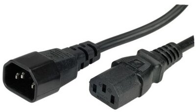 VALUE Tápkábel IEC 320 C14 - C13, F/M, 1 m, fekete