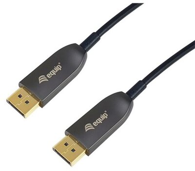 Equip Kábel - 119443 (Aktív, DisplayPort 1.4, apa/apa, 8K/60Hz, HDCP/HDR/DSC/MST, aranyozott, 30m)