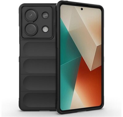 Szilikon telefonvédő (ütésállóság, kameravédő, 3D) FEKETE Xiaomi Redmi Note 13 5G