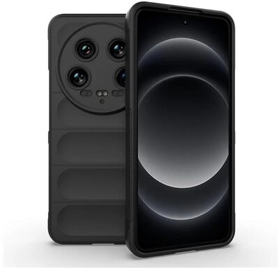 Szilikon telefonvédő (ütésállóság, kameravédő, 3D) FEKETE Xiaomi 14 Ultra