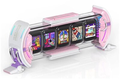 DIVOOM Times Gate, Cyberpunk Digitális LCD kijelző, rózsaszín