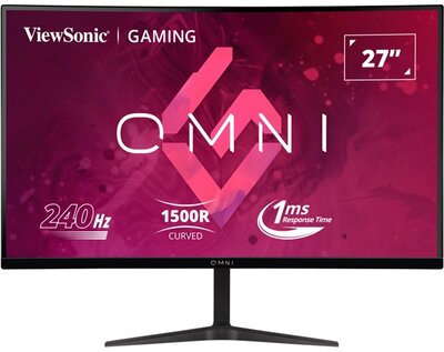 ViewSonic Monitor 27" - VX2719-PC-MHD (VA, 1920x1080, 240Hz, 1ms, 250cd/m2, 2xHDMI, DP, VESA, SPK, ívelt)